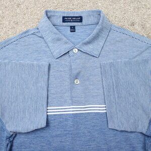 Peter Millar Polo Shirt Mens Small Blue Crown Crafted Short Sleeve Pullover